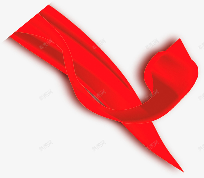 红色折叠彩带png免抠素材_88icon https://88icon.com 彩带 折叠 红色