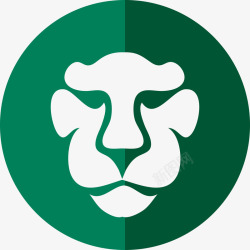 创意绿色狮子动物图素材