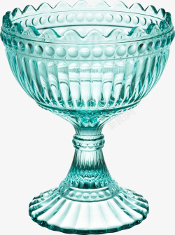 蓝色玻璃杯子抠图素材