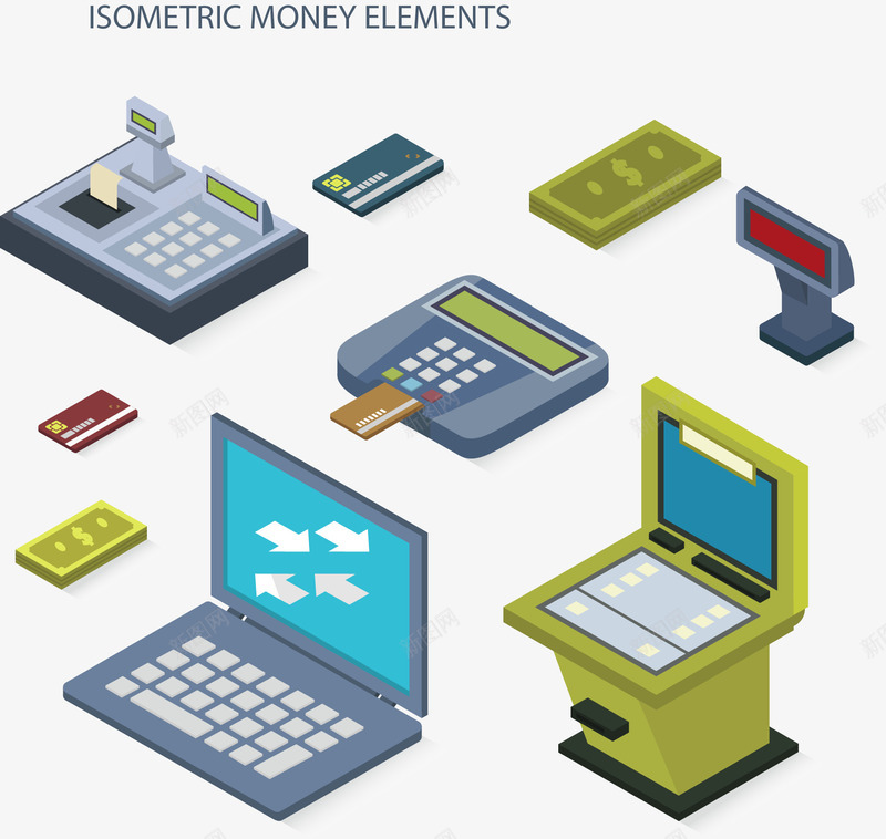 金融提款理财矢量图eps免抠素材_88icon https://88icon.com 电子银行 矢量素材 自动取款机 财产 金融 银行业 银行卡 矢量图