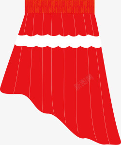 红色卡通裙子素材