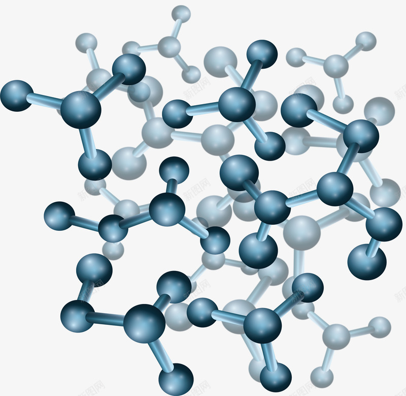 蓝色科技分子结构矢量图ai免抠素材_88icon https://88icon.com 分子 分子结构 矢量png 科技分子 科技感 蓝色分子 矢量图