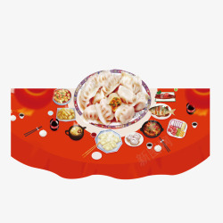 红色喜庆美味水饺素材