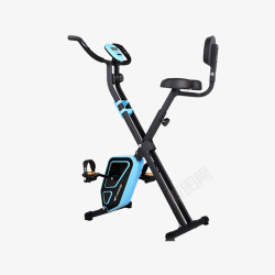 折叠动感单车脚踏运动健身蓝色高清图片