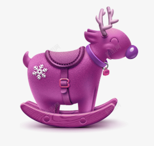 紫色麋鹿木马png免抠素材_88icon https://88icon.com 木马 木马素材 紫色 麋鹿