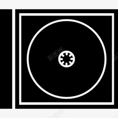 白色包裹音乐光盘盒白色轮廓图标图标