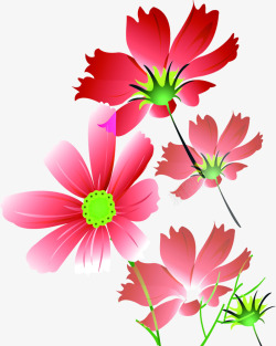 粉色温馨卡通花朵植物素材