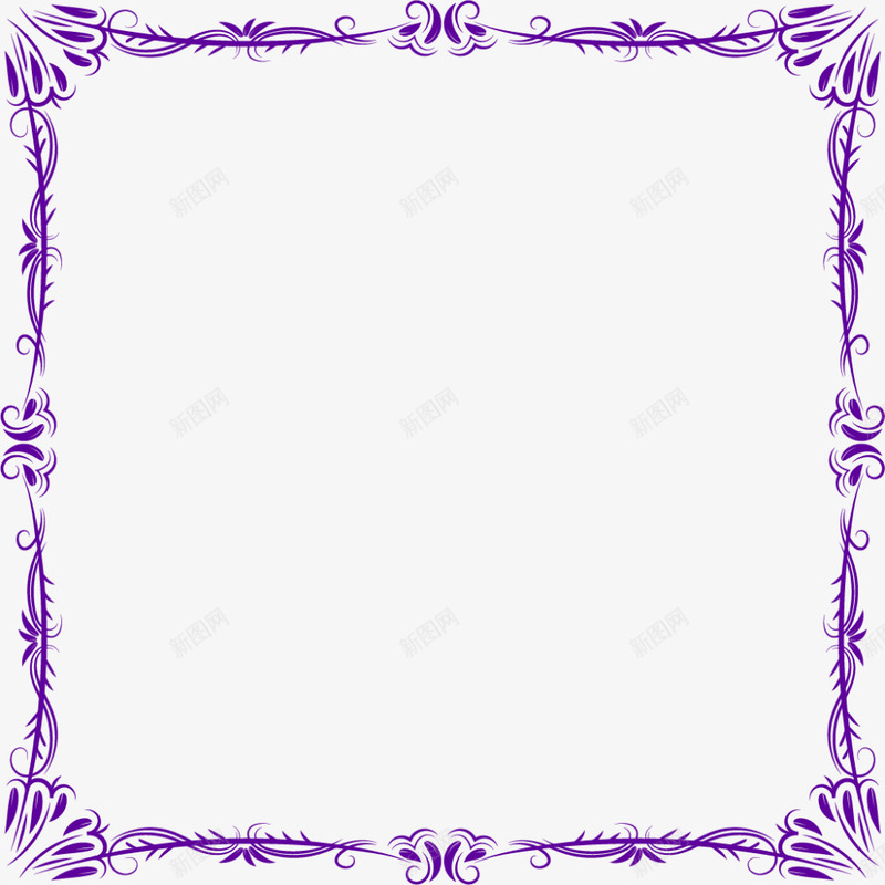 唯美紫色边框png免抠素材_88icon https://88icon.com 创意边框 唯美条纹 唯美边框 小清新 紫色线条 紫色边框