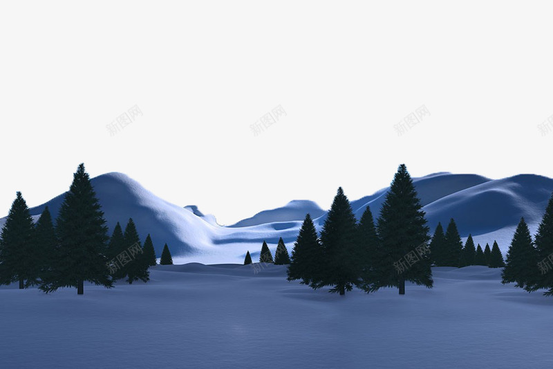 雪山松林png免抠素材_88icon https://88icon.com 地理地貌 松树 雪山 风景