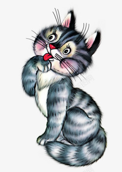 狸猫可爱手绘猫咪高清图片