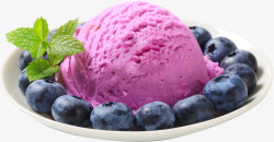 一碗蓝莓冰激凌素材