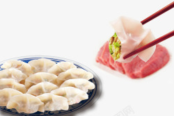 防夹肉设计筷子夹肉馅饺子高清图片