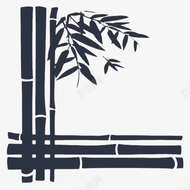 手绘精美边框手绘扁平竹子边框图标图标