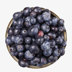 装满水果蓝莓的金属罐子实物素材