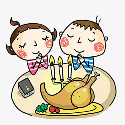 在祈祷的两个人素材