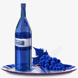 蓝莓酒png免抠素材_88icon https://88icon.com 盘子 蓝莓 蓝莓酒
