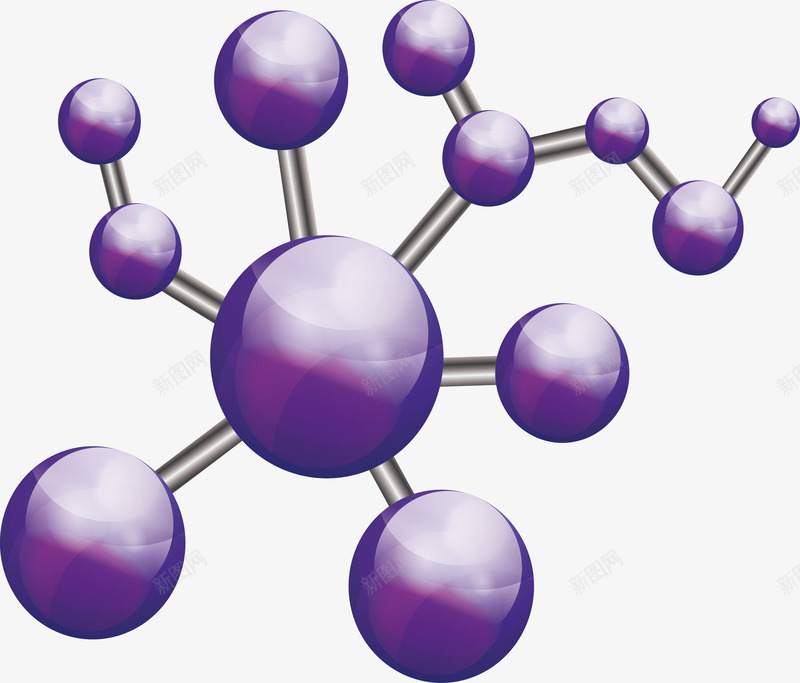 紫色分子结构png免抠素材_88icon https://88icon.com 分子结构 晶体 晶体结构 矢量png 紫色 紫色分子