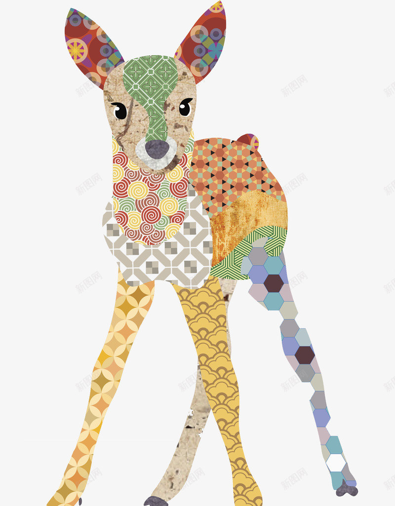 水彩麋鹿png免抠素材_88icon https://88icon.com 动物 卡通 可爱 宠物 小鹿 手绘 水彩 麋鹿