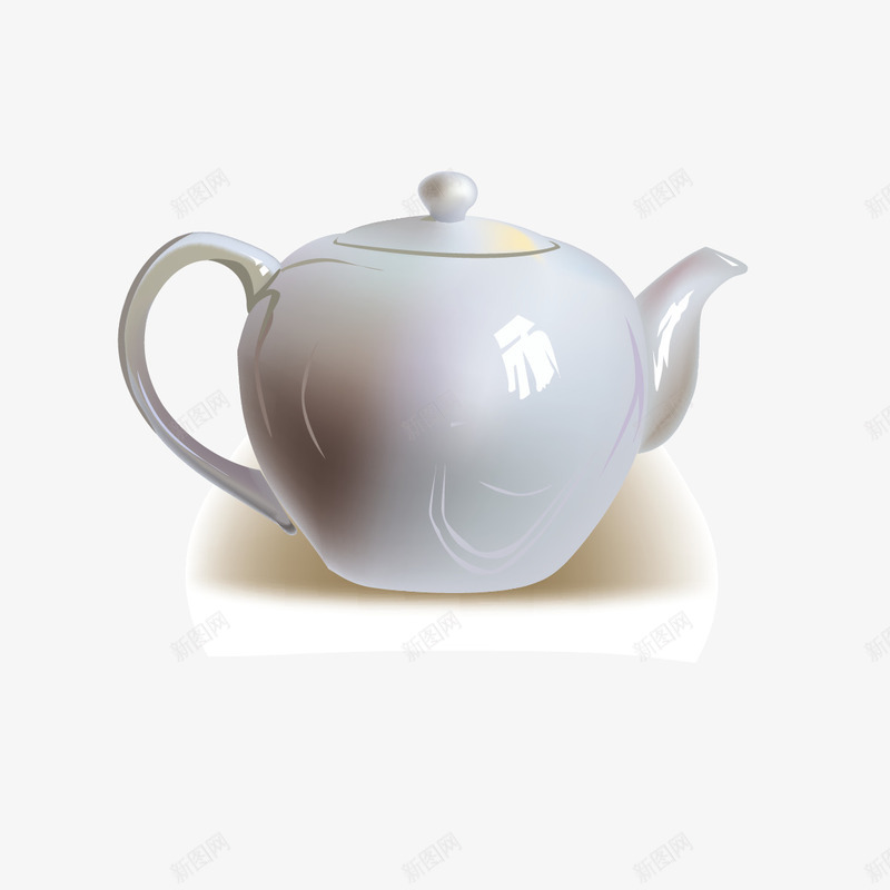 瓷器杯子矢量图ai免抠素材_88icon https://88icon.com 产品实物 杯子 泡茶壶 白色茶壶 陶瓷 矢量图