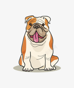 卡通大黄卡通坐着的大黄斗牛犬高清图片