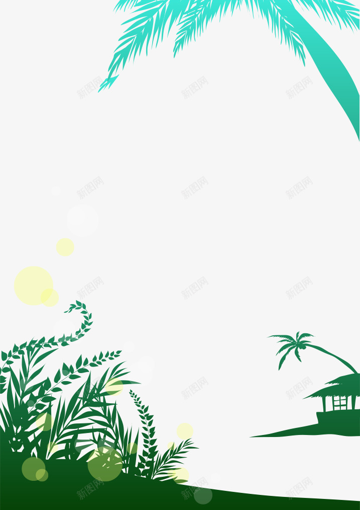 卡通手绘绿色绿化椰树草丛png免抠素材_88icon https://88icon.com 卡通的风景 手绘的椰树 绿色的绿化 绿色的草丛