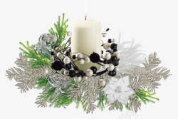 圣诞装饰白色蜡烛素材