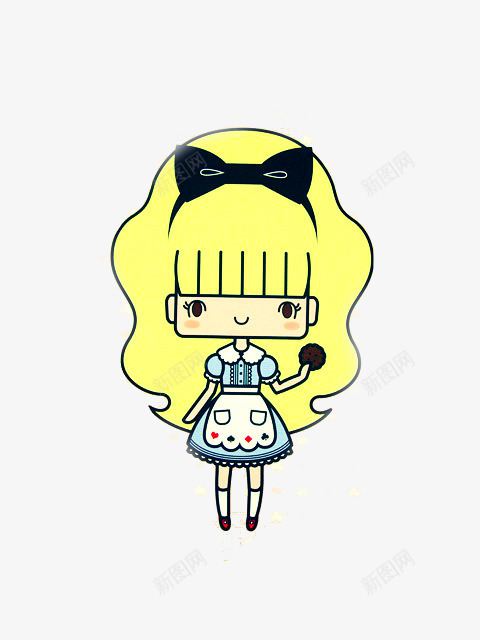 黄头发女孩png免抠素材_88icon https://88icon.com 可爱女孩 女孩 日系可爱女孩