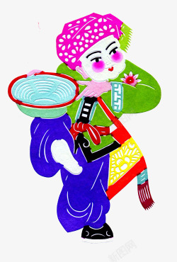 傣族传统风俗泼水节插画素材
