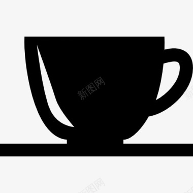 侧视图一杯茶或咖啡图标图标