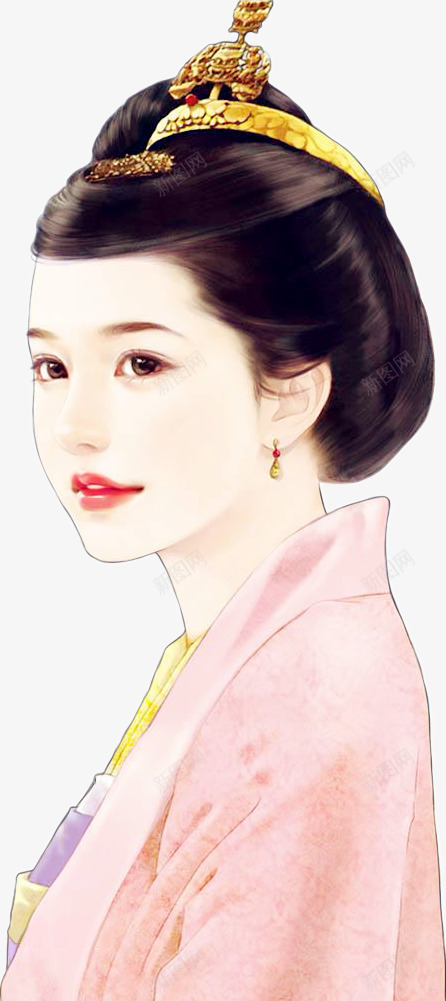 粉裙高贵典雅古风女子png免抠素材_88icon https://88icon.com 典雅 古风 女子 高贵