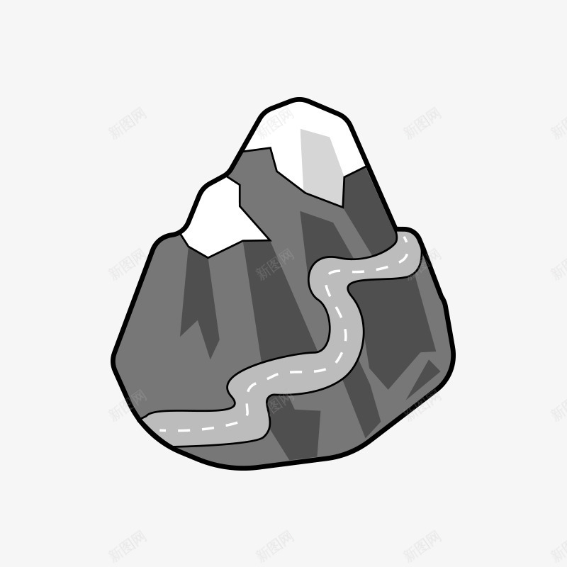 卡通盘山公路png免抠素材_88icon https://88icon.com 公路 卡通 灰色 盘山公路