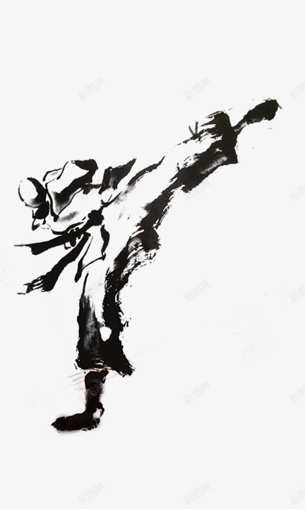 水墨中国风武术形象png免抠素材_88icon https://88icon.com 武术形象 水墨中国风
