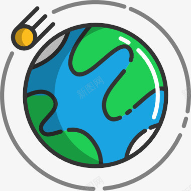 地球卫星轨道图标图标