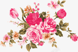 粉色手绘温馨花朵素材