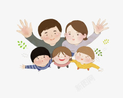 卡通可爱的一家人图素材