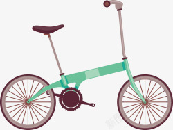 绿色折叠自行车矢量图素材