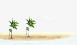 沙滩椰树背景素材