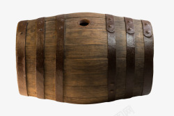 深棕色容器酿制美酒的空木桶实物素材