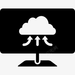 云计算下的箭云计算共享符号图标高清图片