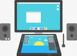 扁平化电脑音响素材