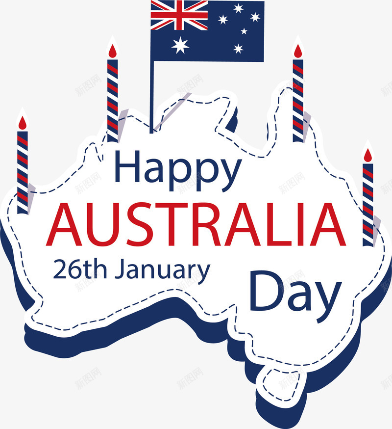 插着蜡烛的澳大利亚地图矢量图ai免抠素材_88icon https://88icon.com AustraliaDay 国旗 地图 澳大利亚 澳大利亚日 矢量png 矢量图