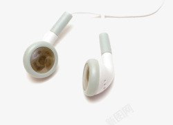 耳机上的一对白色耳塞素材
