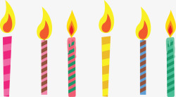 彩色的生日快乐蜡烛矢量图素材
