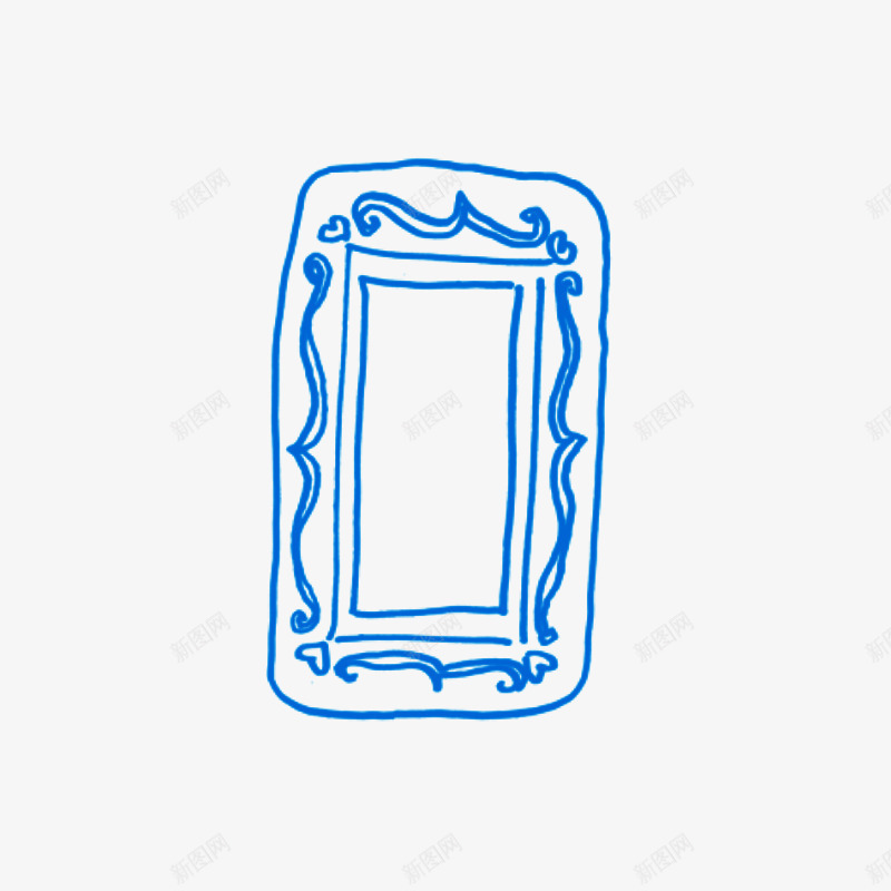 蓝色线条框架粉笔图案png免抠素材_88icon https://88icon.com 免抠 图案 效果 框架 粉笔 粉笔框 线条 蓝色 装饰
