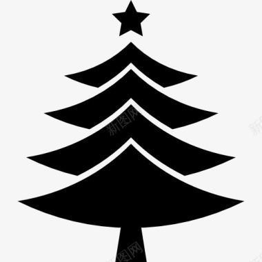 圣诞树圣诞树顶上的一个明星图标图标