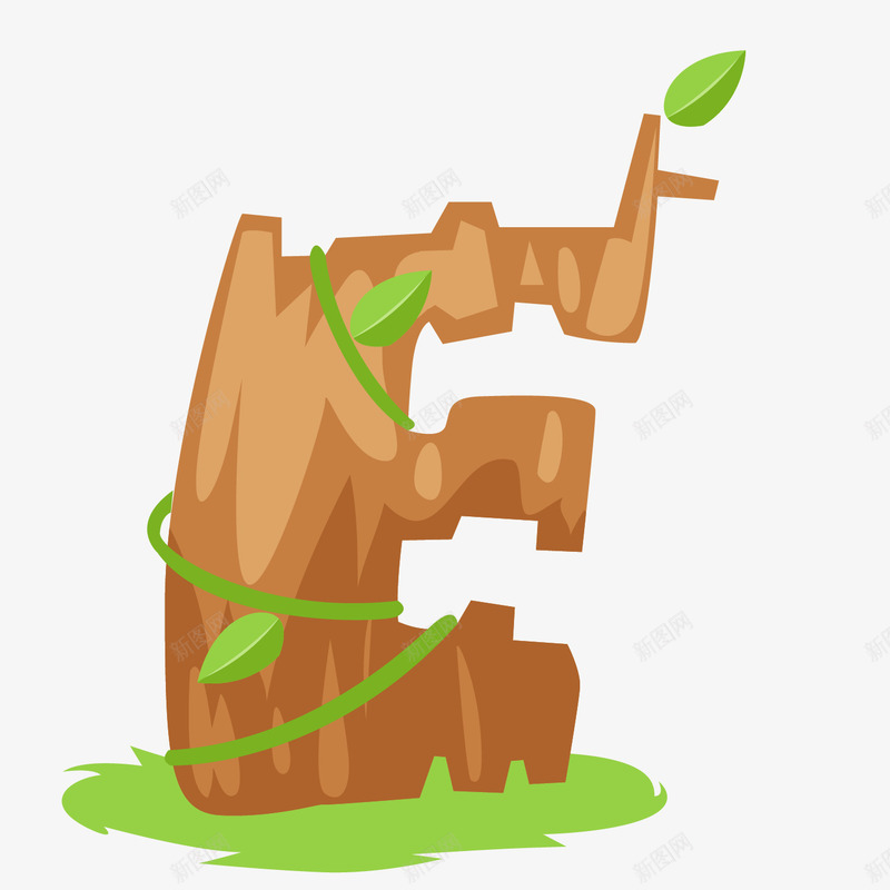 创意木制英文字母Epng免抠素材_88icon https://88icon.com 字母E 木纹字母 英文字母