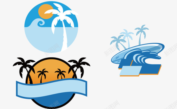 海水产品海边logo矢量图图标图标