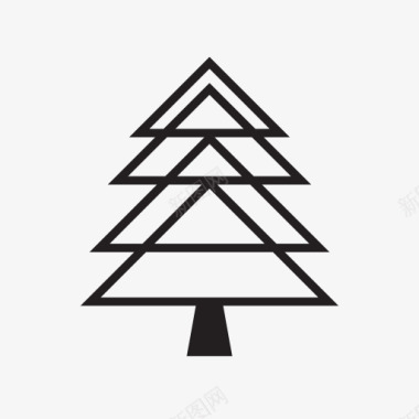冬天松树抽象圣诞树图标图标