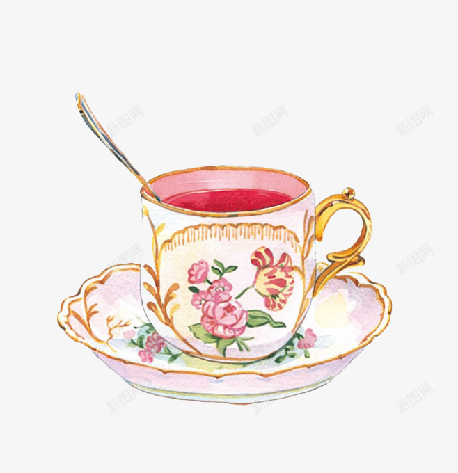 复古茶杯子png免抠素材_88icon https://88icon.com 卡通 手绘 杯子 杯盘 茶杯