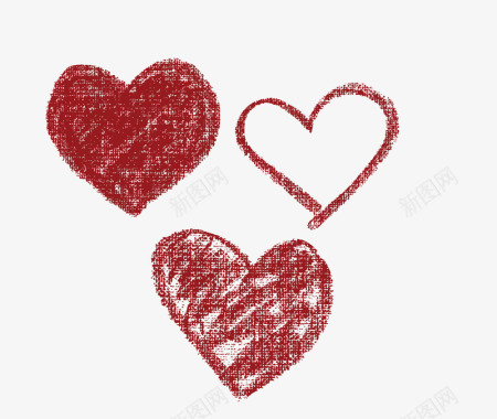 爱心礼盒矢量粉笔手绘爱心图标图标